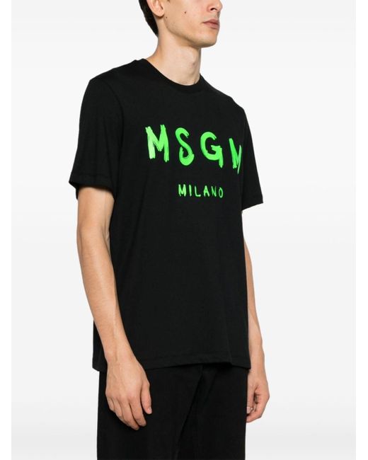 MSGM Black T-shirt Logo for men