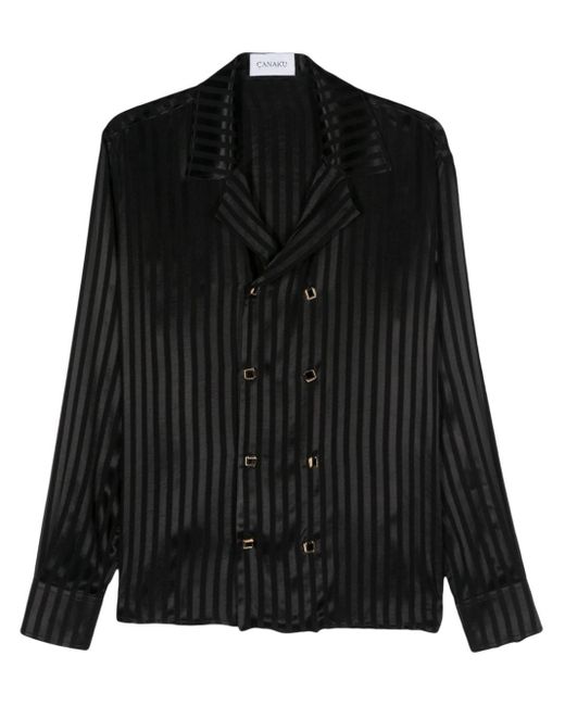 Canaku Black Striped Shirt for men