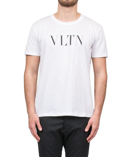 Valentino Cotton Vltn T-shirt in White/ Black (White) for Men | Lyst