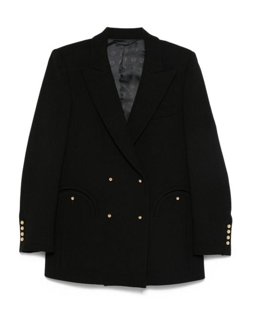 Blazé Milano Black Double-breasted Wool Blazer