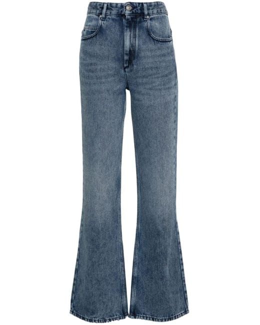 Isabel Marant Blue Belvira Flared High-Waisted Jeans