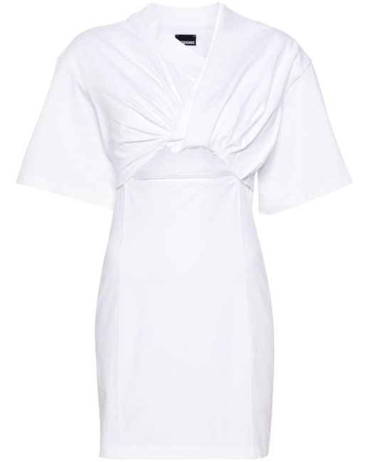 Jacquemus White La Robe T-shirt Bahia Cotton Mini Dress