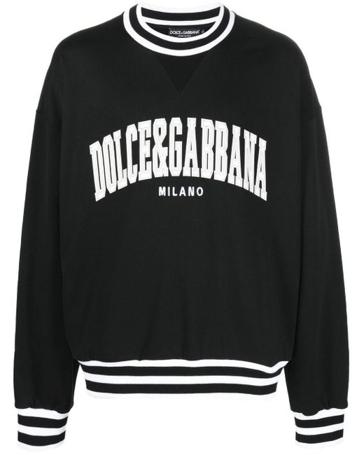 Mens Clothing Activewear gym and workout clothes Sweatshirts Dolce & Gabbana Cotton Graphic-print Sweatshirt in Black for Men 