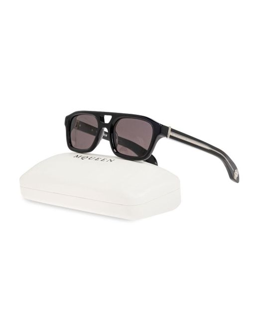 Occhiali Da Sole Squadrati di Alexander McQueen in Black da Uomo