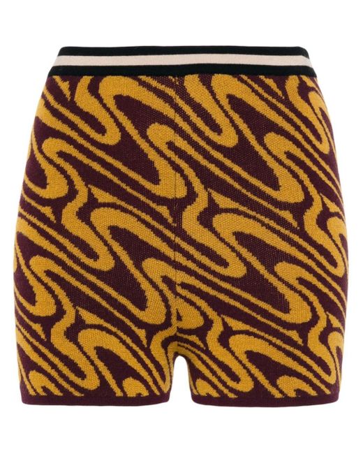 Dries Van Noten Orange Knitted Shorts