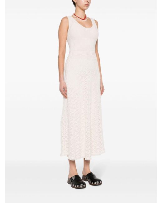 Golden Goose Deluxe Brand White Lowell Knit Maxi Dress Clothing