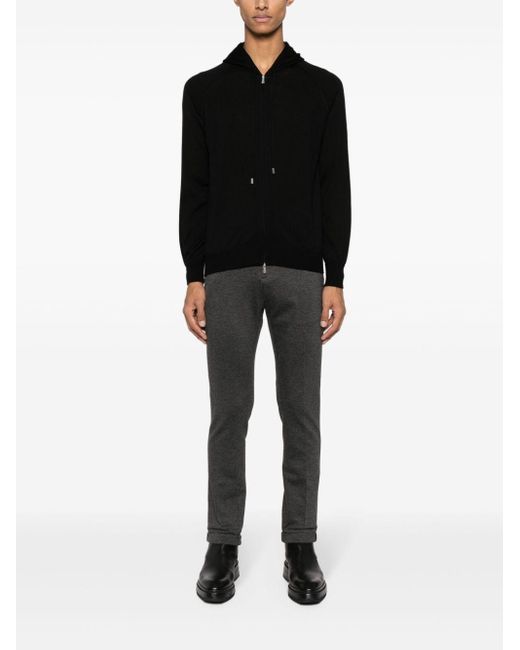 Tagliatore Black Zip Sweater for men