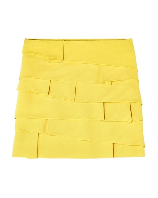 Minigonna in raso envers di Versace in Yellow