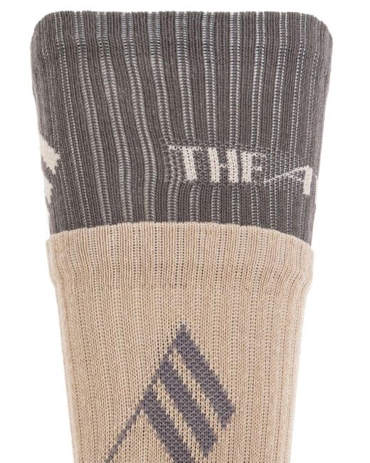 The Attico White Taupe Socks With Logo