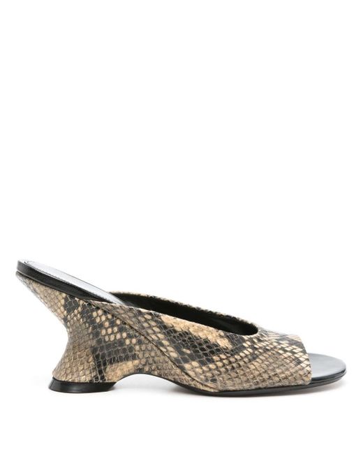 Dries Van Noten Natural Printed Leather Mules