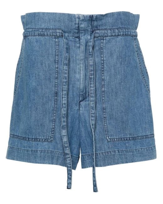 Isabel Marant Blue Cotton Denim Shorts
