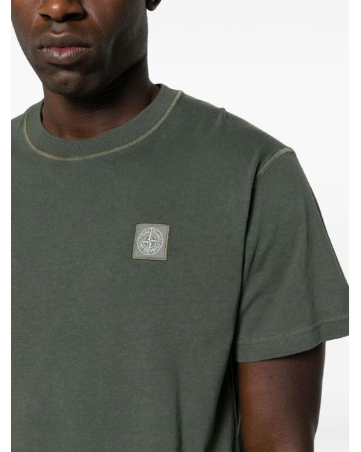 Stone Island Green T-shirt With Logo for men