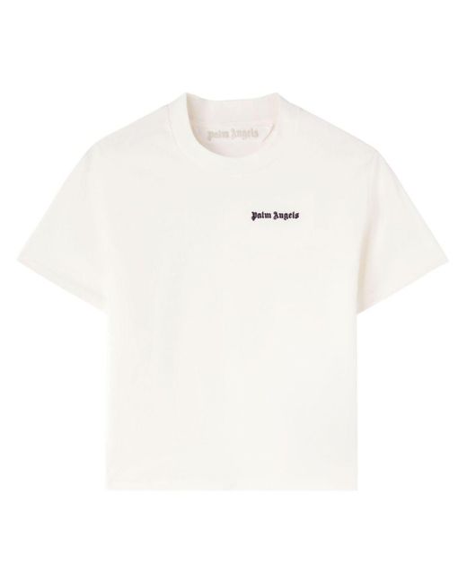Palm Angels White T-Shirt With Embroidery