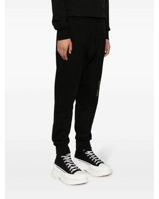 Alexander McQueen Black Graffiti Organic Cotton Sweatpants for men