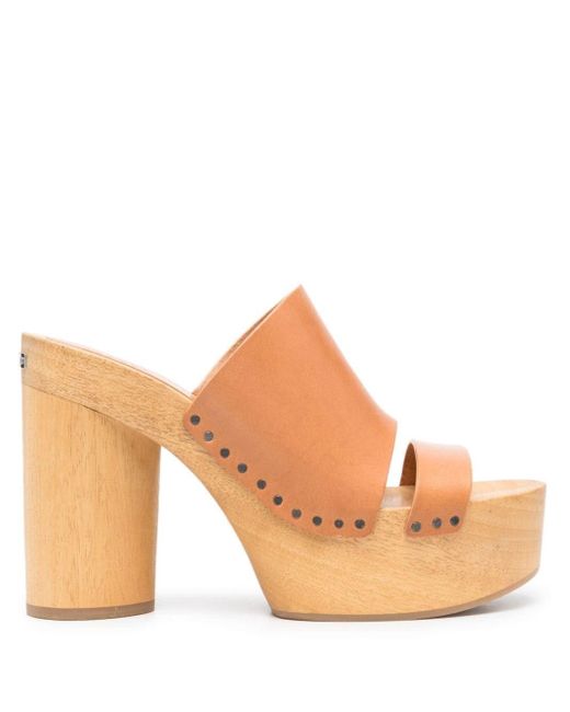 Isabel Marant Natural Hyun 120Mm Leather Mules