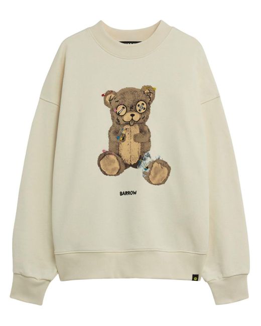 Barrow Natural Teddy Print Sweatshirt for men