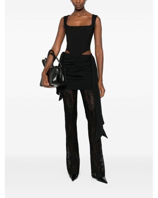 GIUSEPPE DI MORABITO Black Wool Canvas Bustier Top
