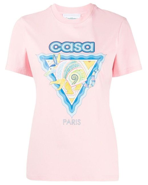 CASABLANCA Pink T-shirt With Graphic Print