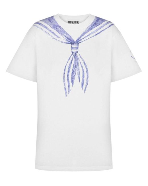 Moschino Sailor-Motif T-Shirt in Blue | Lyst