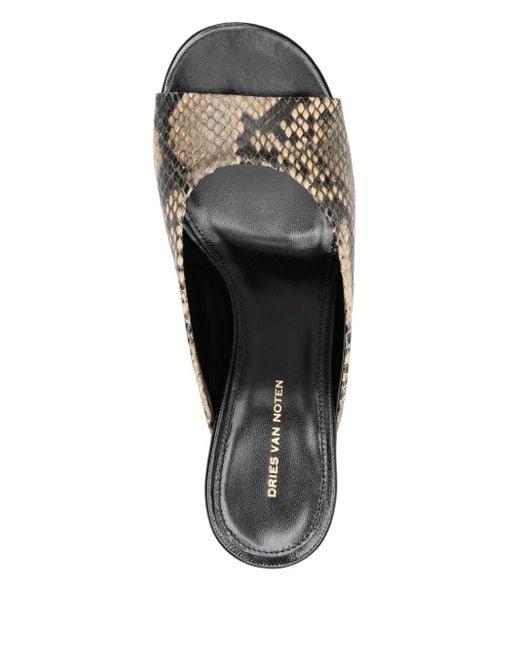 Dries Van Noten Natural Printed Leather Mules