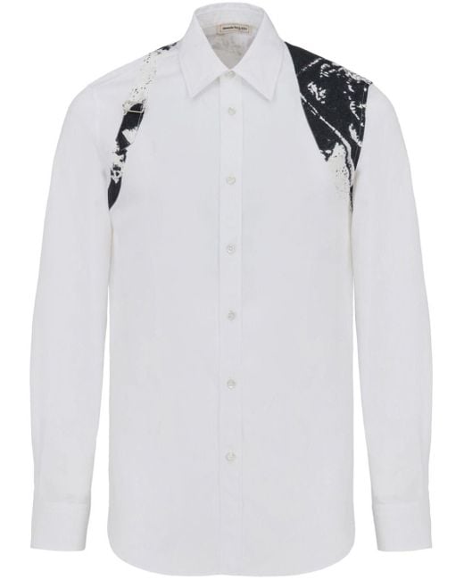 Alexander McQueen White Fold Harness Organic-cotton Shirt for men