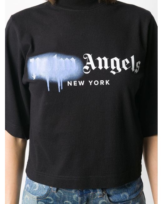 Palm Angels Black Sprayed Logo T-shirt