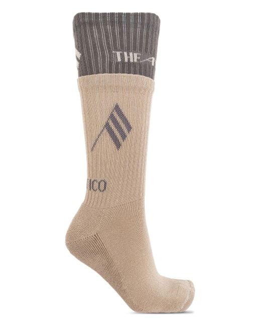 The Attico White Taupe Socks With Logo