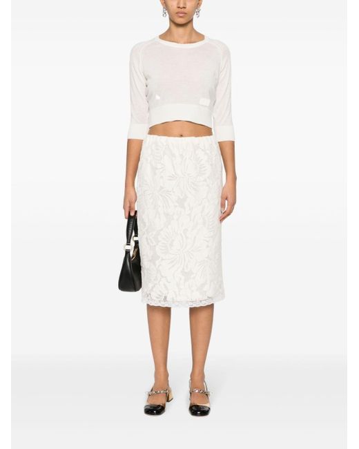 N°21 White Floral Lace Skirt