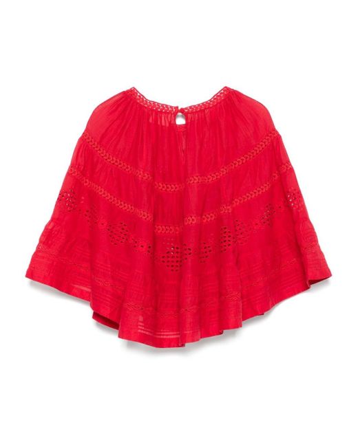 Top in voile di cotone di Isabel Marant in Red