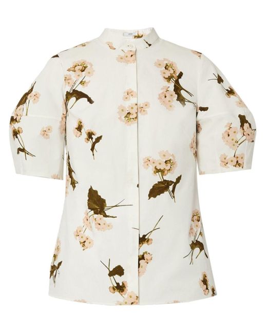 Camicia A Maniche Corte di Erdem in White