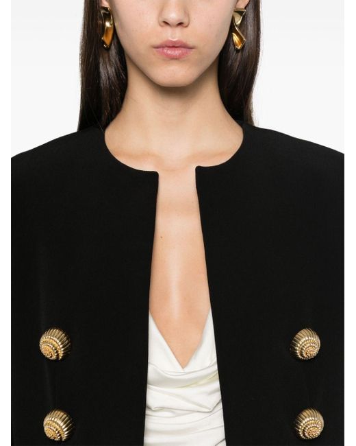 Balmain 'Chiocciola' Button Short Jacket in Black | Lyst