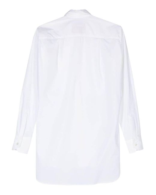 Plan C White Cotton Poplin Shirt