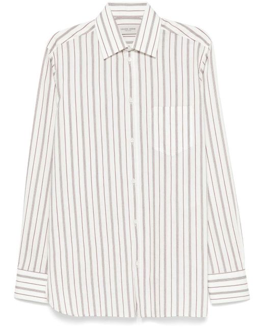 Camicia A Righe di Golden Goose Deluxe Brand in White da Uomo