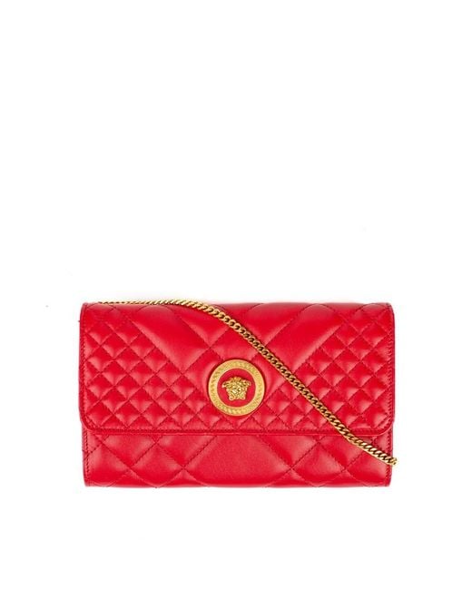 Versace Red Quilted Medusa Evening Bag