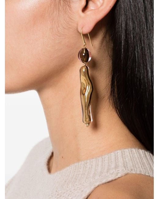 Isabel Marant White Sculpted Drop Earrings