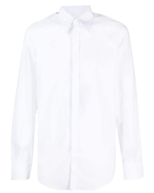 Dolce & Gabbana White Pointed-collar Cotton Shirt for men