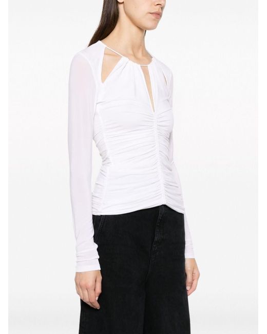 Isabel Marant White Levona Cut-out Top