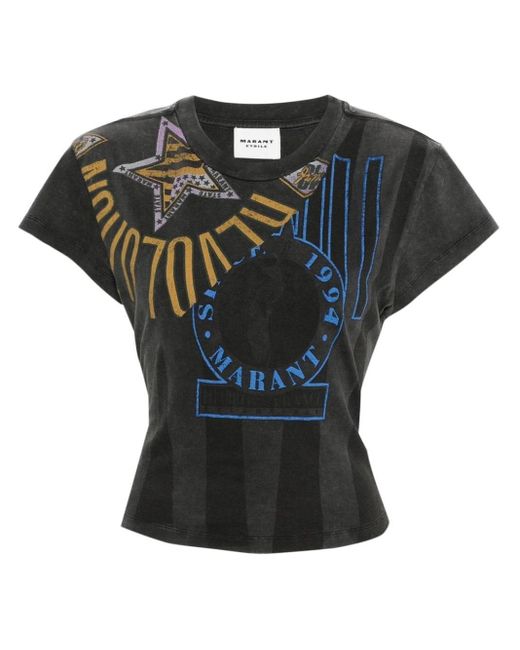 Isabel Marant Black Zodya Logo-Print T-Shirt