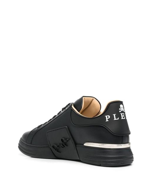 Philipp Plein Black Lo-top Hexagon Sneakers for men
