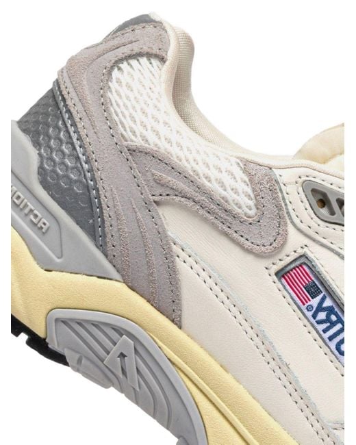 Autry White Hyperway Mesh-Panel Leather Sneakers for men