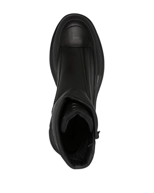 Alexander McQueen Black Tread Slick Ankle Boots for men