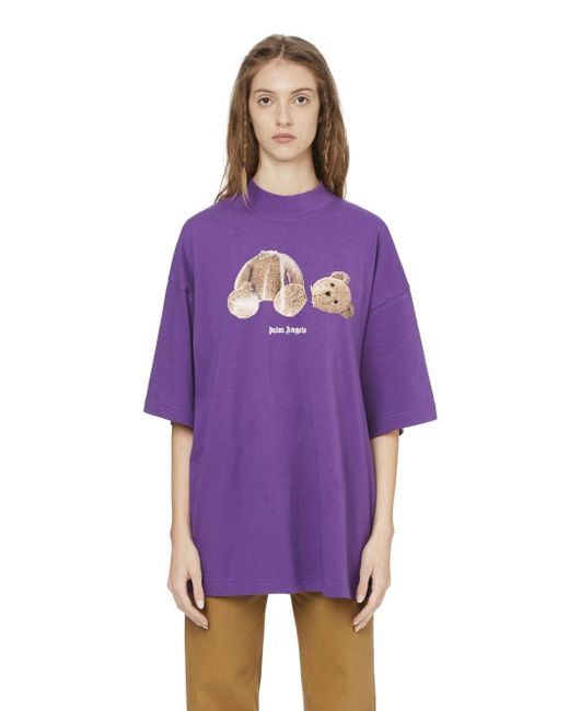 Palm Angels Bear Crew-neck T-shirt in Purple | Lyst