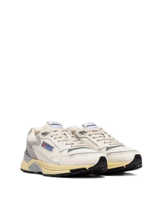 Autry White Hyperway Mesh-Panel Leather Sneakers for men