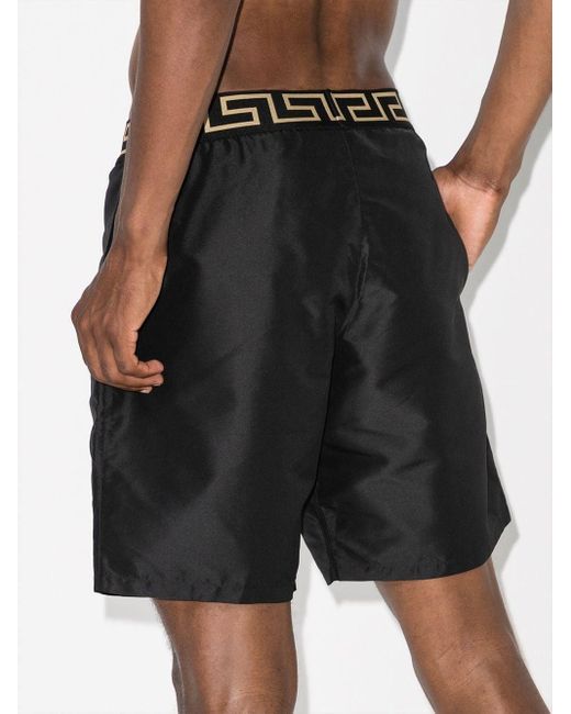Versace Black Shorts Mare Logo for men