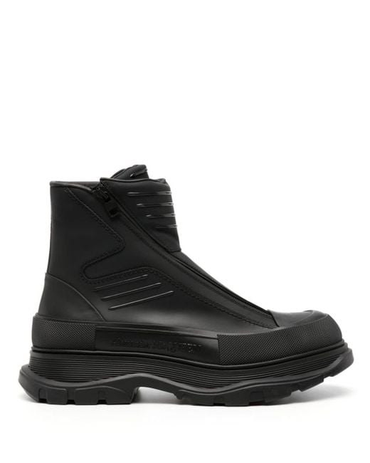 Alexander McQueen Black Tread Slick Ankle Boots for men