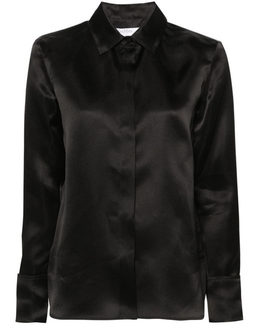 Max Mara Black Silk Organza Shirt