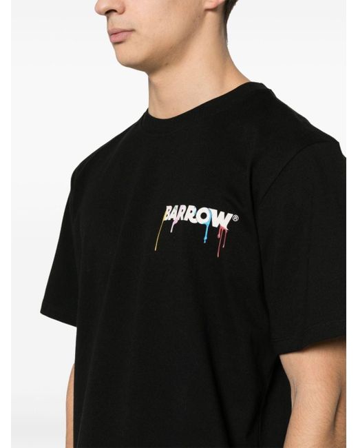 T-SHIRT CON STAMPA di Barrow in Black da Uomo