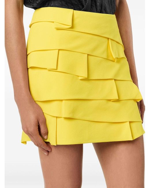 Minigonna in raso envers di Versace in Yellow