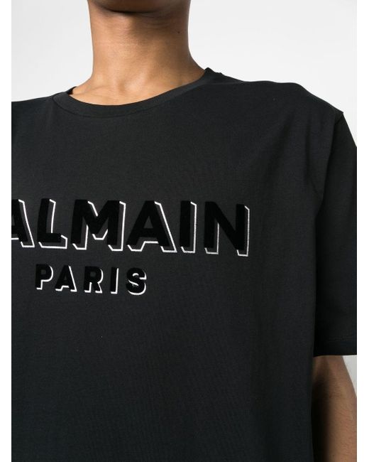 Balmain Black T-shirt Logo for men