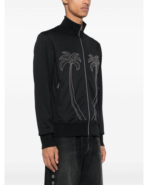 Palm Angels Black Studded Sweatshirt for men